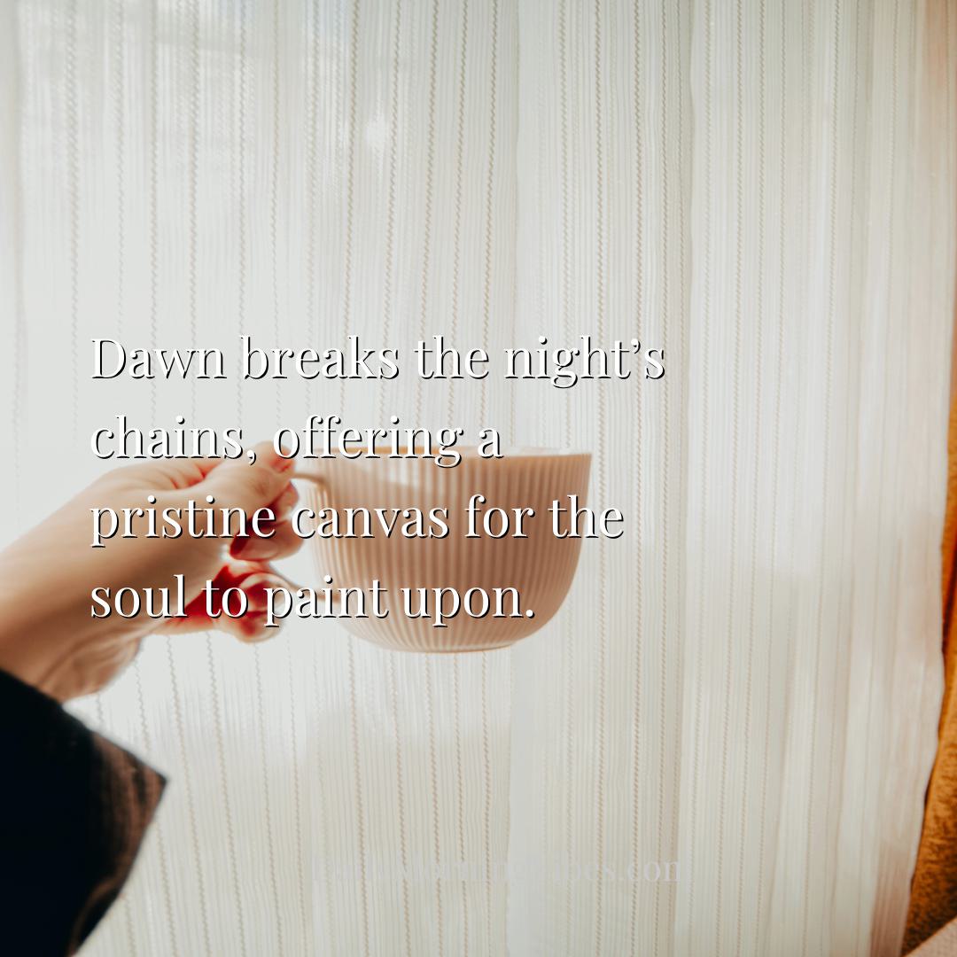 Morning Vibe - Dawn breaks the night’s chains, offering a pristin
