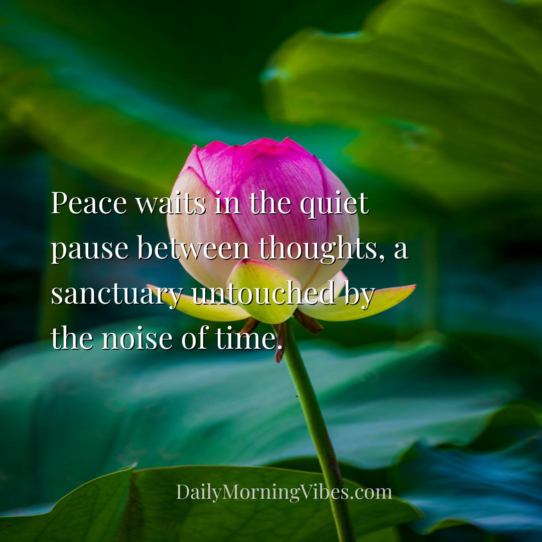 Morning Vibe - Peace waits in the quiet pause between thoughts, a