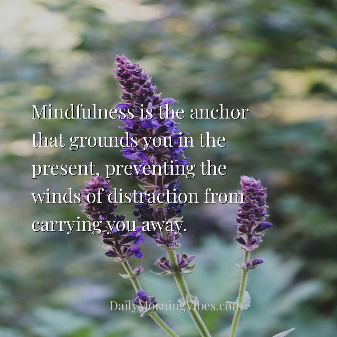 Morning Vibe - Mindfulness is the anchor that grounds you in the 