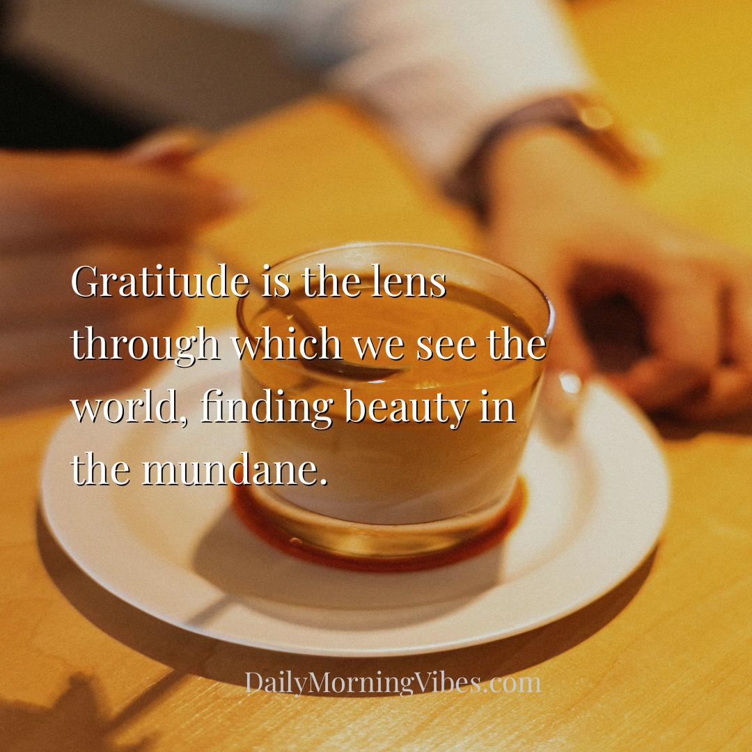 Morning Vibe - Gratitude is the lens through which we see the wor