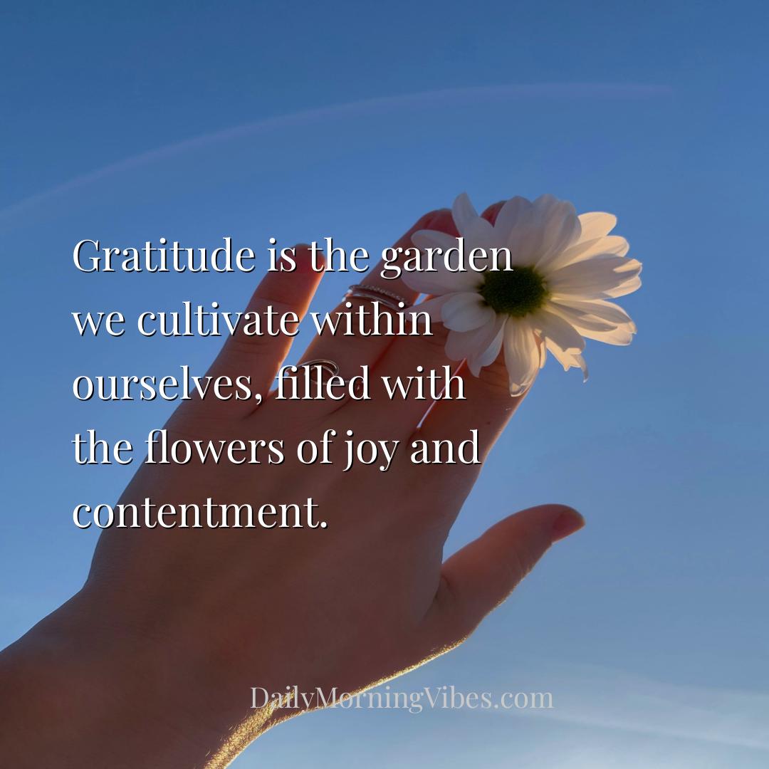 Morning Vibe - Gratitude is the garden we cultivate within oursel