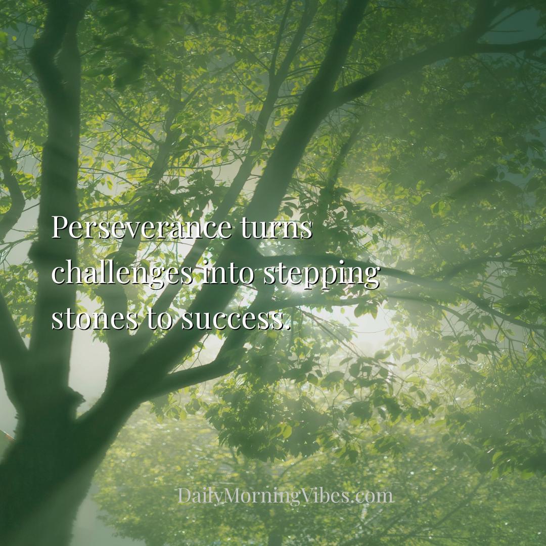 Morning Vibe - Perseverance turns challenges into stepping stones