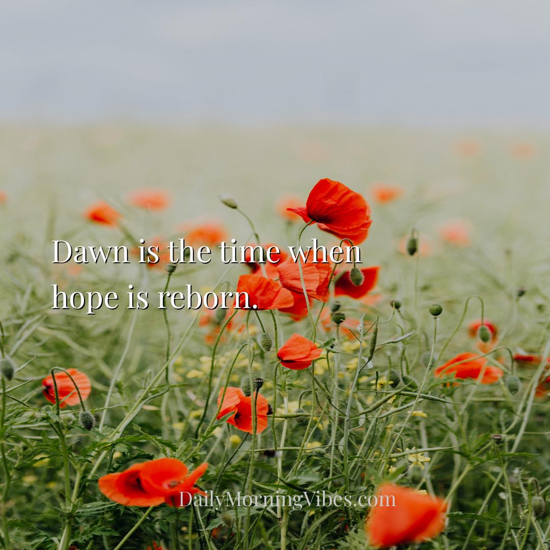 Morning Vibe - Dawn is the time when hope is reborn.
