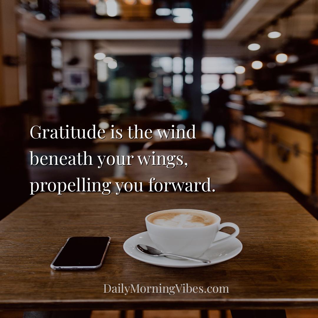 Morning Vibe - Gratitude is the wind beneath your wings, propelli