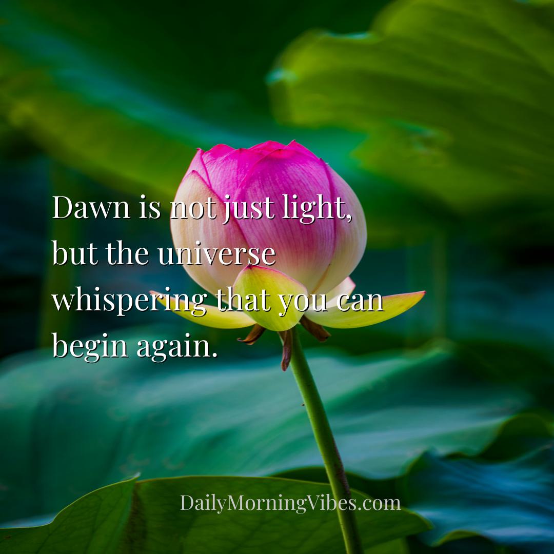 Morning Vibe - Dawn is not just light, but the universe whisperin