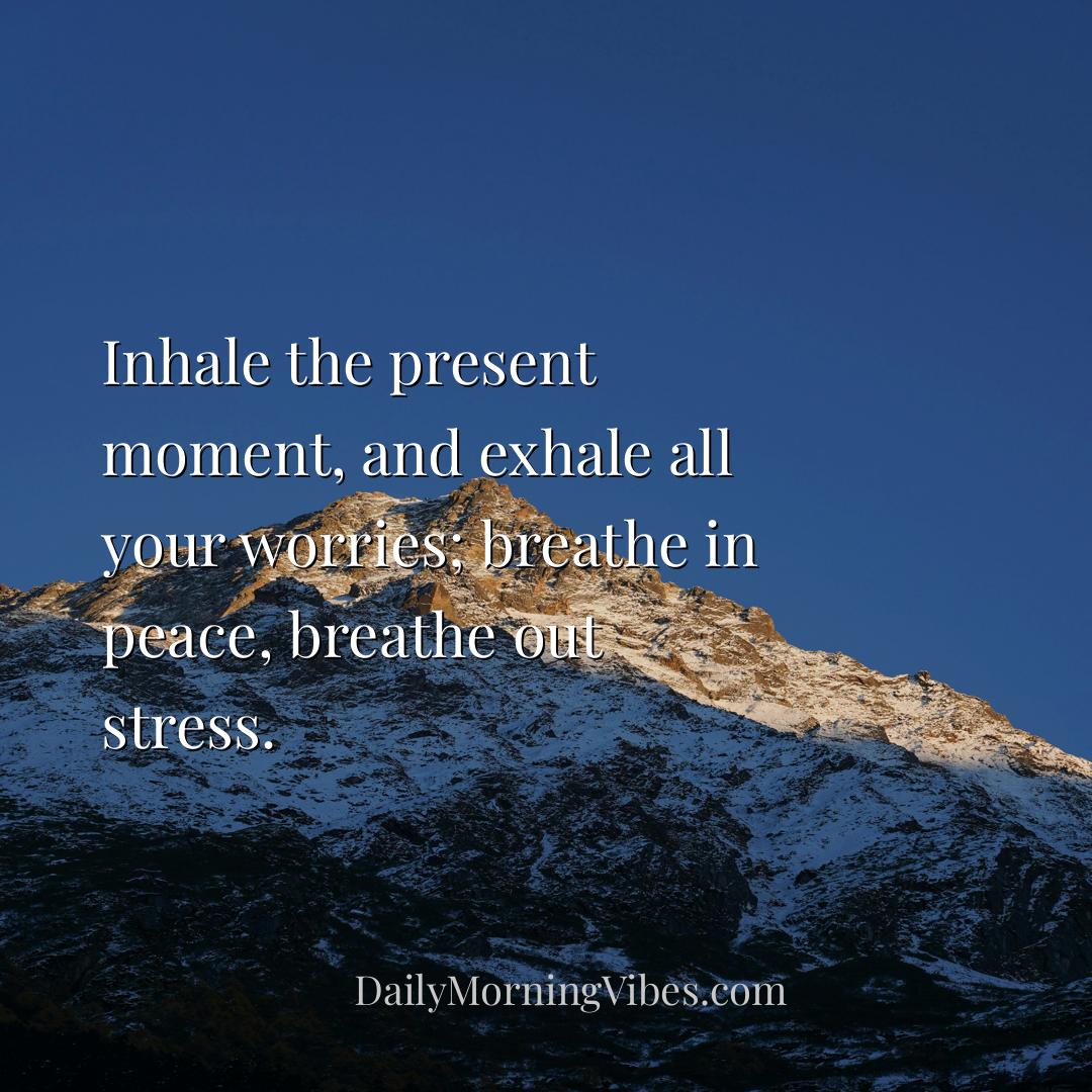 Morning Vibe - Inhale the present moment, and exhale all your wor